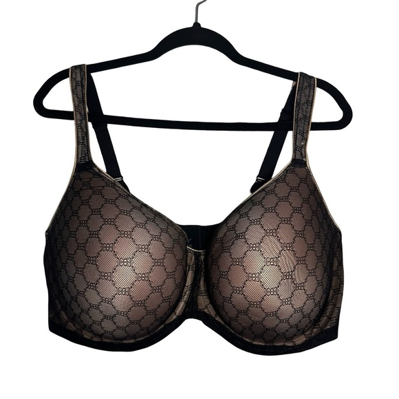 Stunning Support Full Coverage Bra with Geo Lace in Black Size 44G (4D) Soma - Picture 2 of 7